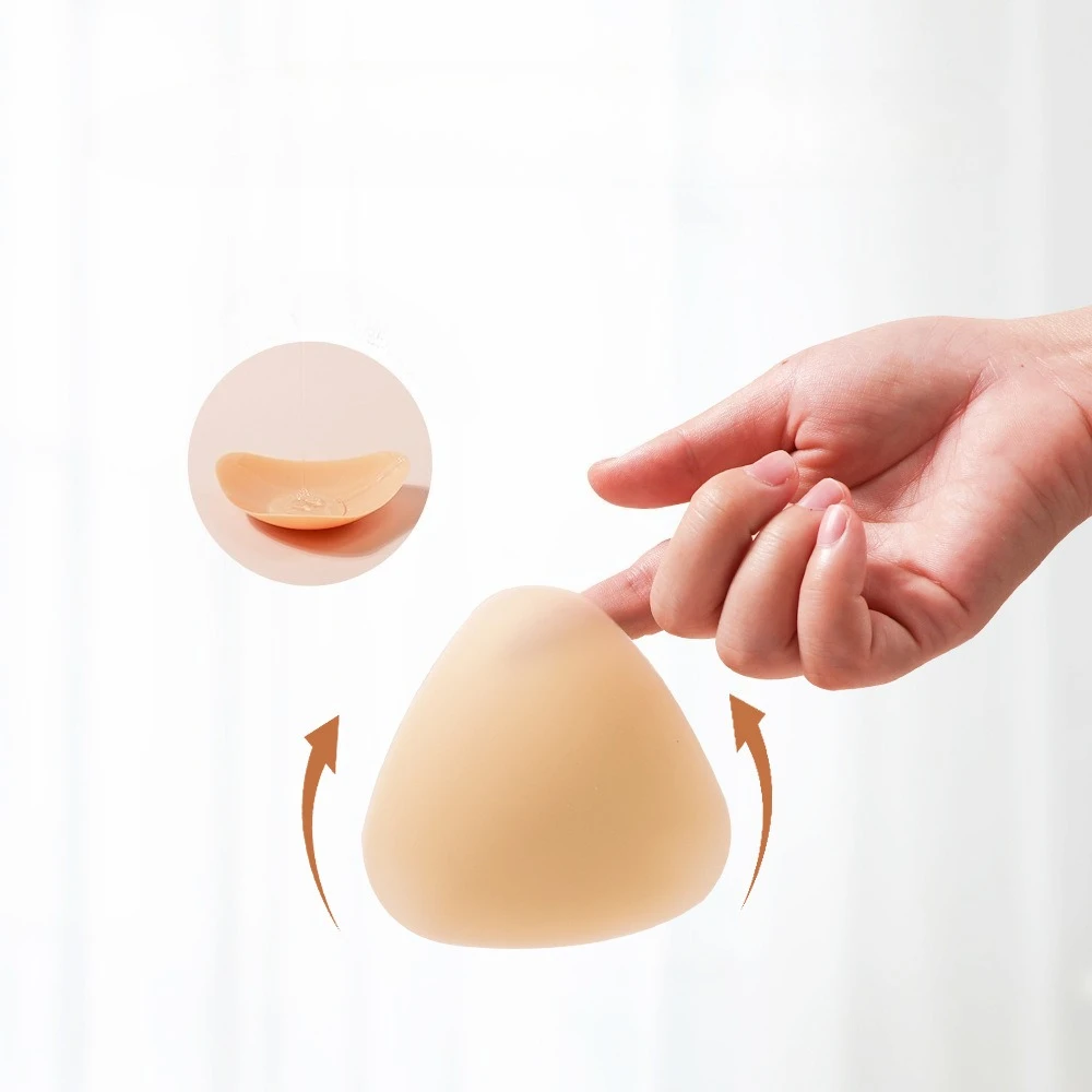 2 قطعة حمالة صدر سيليكون مثلث منصات الثدي لزجة رفع النساء الصدرية كوب سمكا الحلمة غطاء التصحيح بيكيني إدراج للهدايا النسائية #4