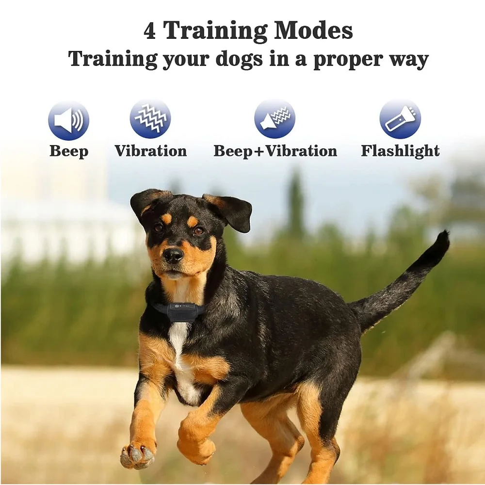 Dog Training Collar with Remote For 3 Dog,No Shock Dog Collar with 3 Training Modes,Up to 2800Ft Remote Range,IPX7,Rechargeable