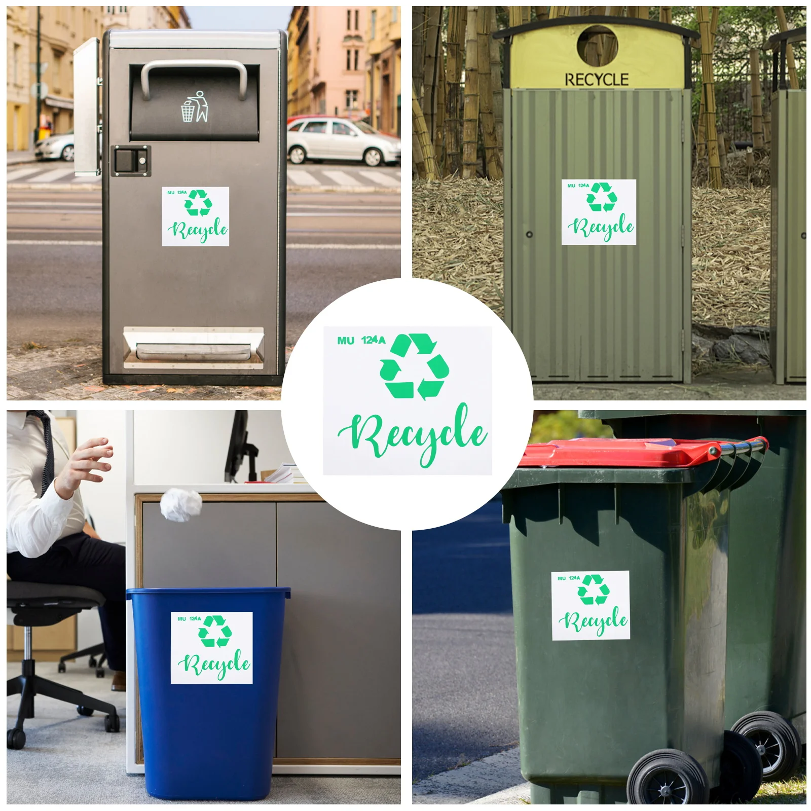 

PVC Trash Classification Stickers Adhesive Labels Removable Waterproof Garbage Sorting Recycling for Home Office Waste Bins Eco