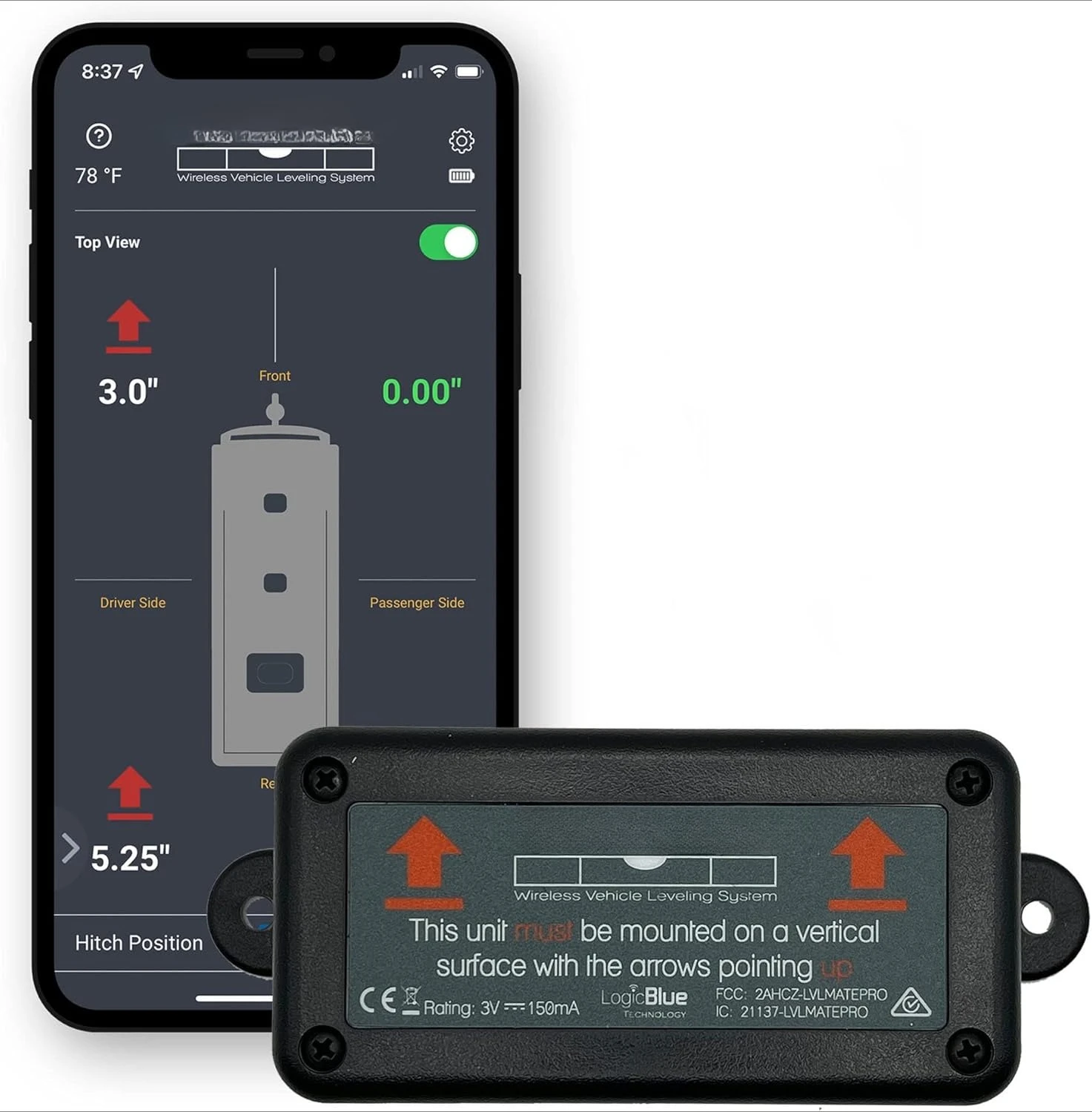 

Wireless RV Leveling System, Bluetooth Leveler for Campers, Must-Have Accessory for Travel Trailers, Effortless Setup for Phones