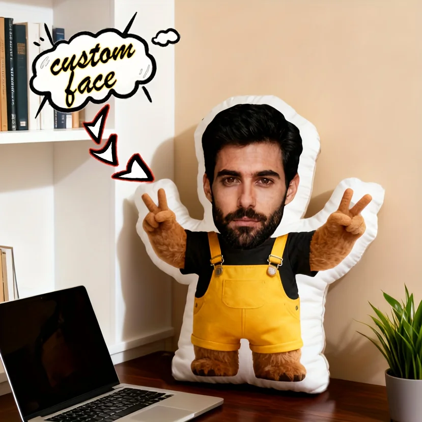 Customize a bear pillow, upload your photos or others can also customize, it is the best gift for friends, relatives, lovers, br