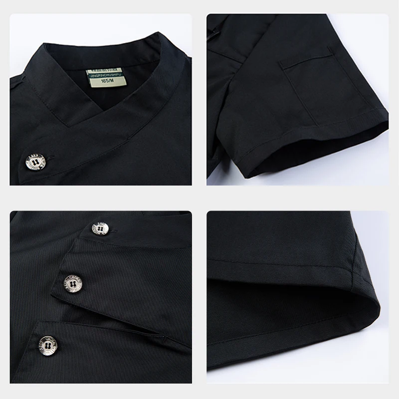 Keukenjas Catering Uniform Korte mouw Chef-kokkleding Hotel Serveerster Restaurant Werkkleding Bakkerij Sushi Chef-kokjas Fornuisoverhemd