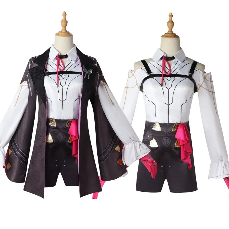 Kafka Anime Fantasia de Cosplay Feminina, Honra: Trilho Estrela, Doce Adorável Uniforme de Combate, Festa de Halloween, Roupas de RPG, Roupa