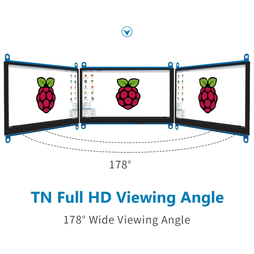 Imagem -05 - Portátil Raspberry pi Monitor sem Toque na Tela Lcd 1024x600 Compatível com Raspberry pi 400 3b Mais 3b Windows 7