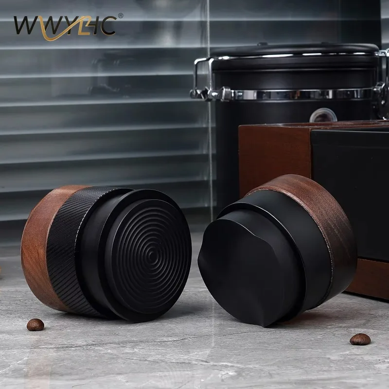 Suitable for 51/54/58mm concentrated coffee wooden gravity dispensers, coffee walnut dispensers, with titanium PVD coated base