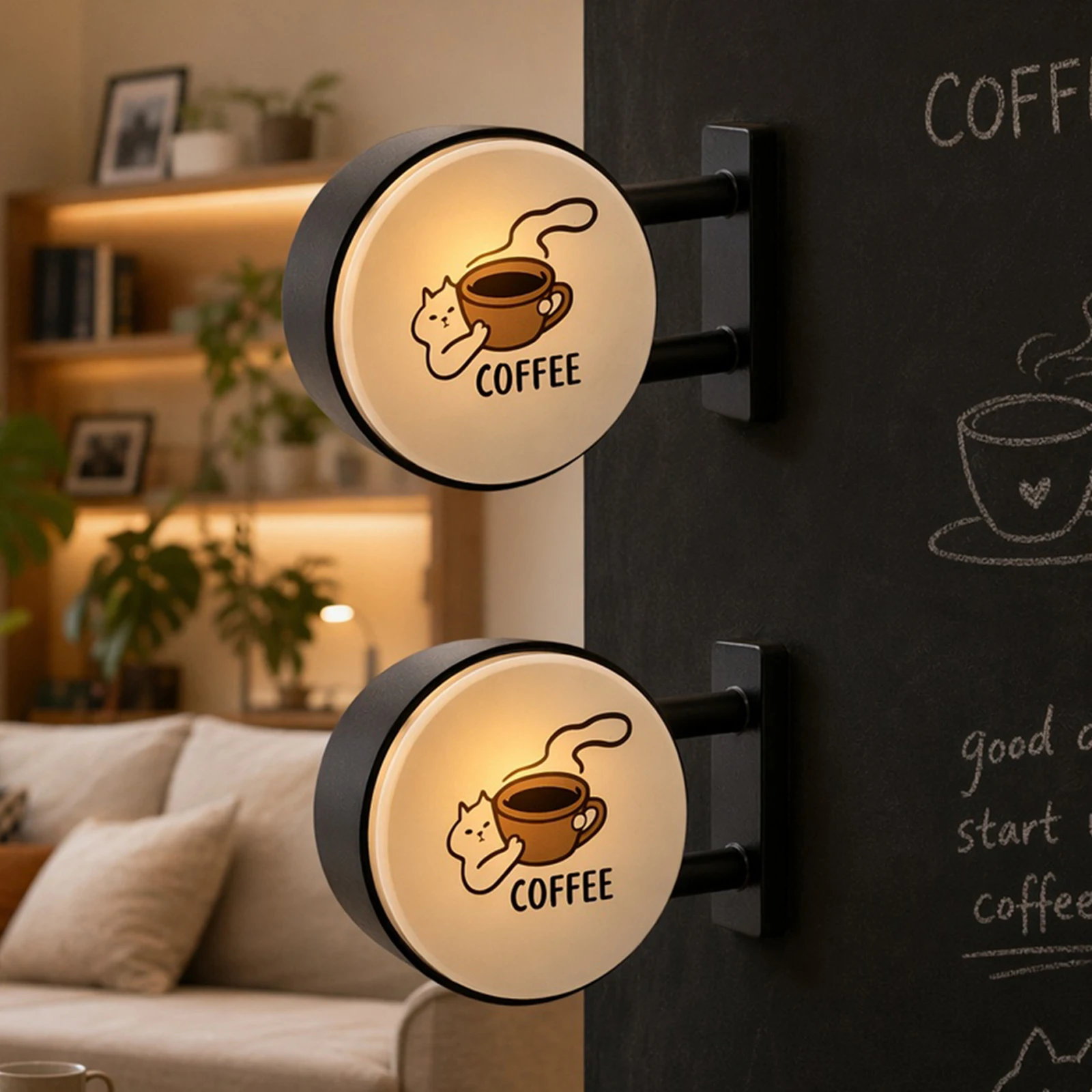 Mini Magnetic Coffee Shop Refrigerator Decor Wall-Mount Lighted Vintage Shop & Bar Signs Mini Refrigerator Magnets Decor view 6