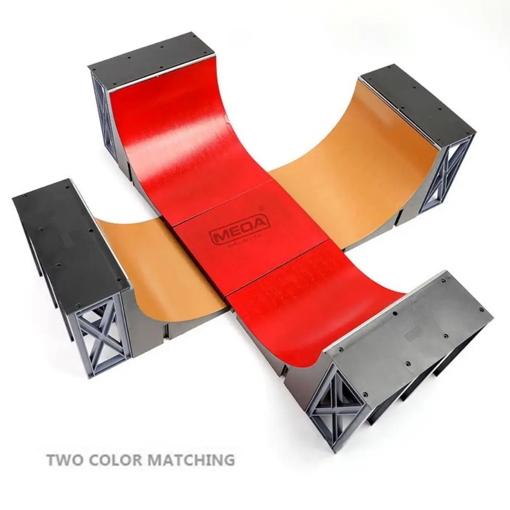 Finger Skateboard U-shaped Big Scene DIY Mini Park Finger Skatepark Ramp Professional Track Stairs Venue Combination Toys ﻿