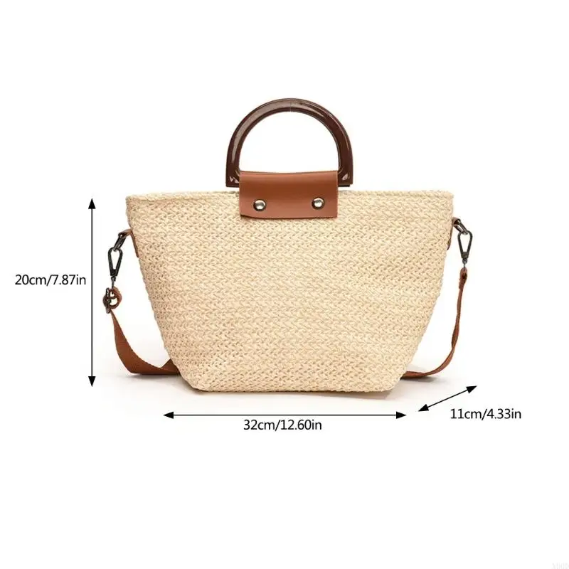 X90D Women Beach Bag Bag Bag Bag Crossbody حقيبة يد منسقة يدويًا ومحفظة