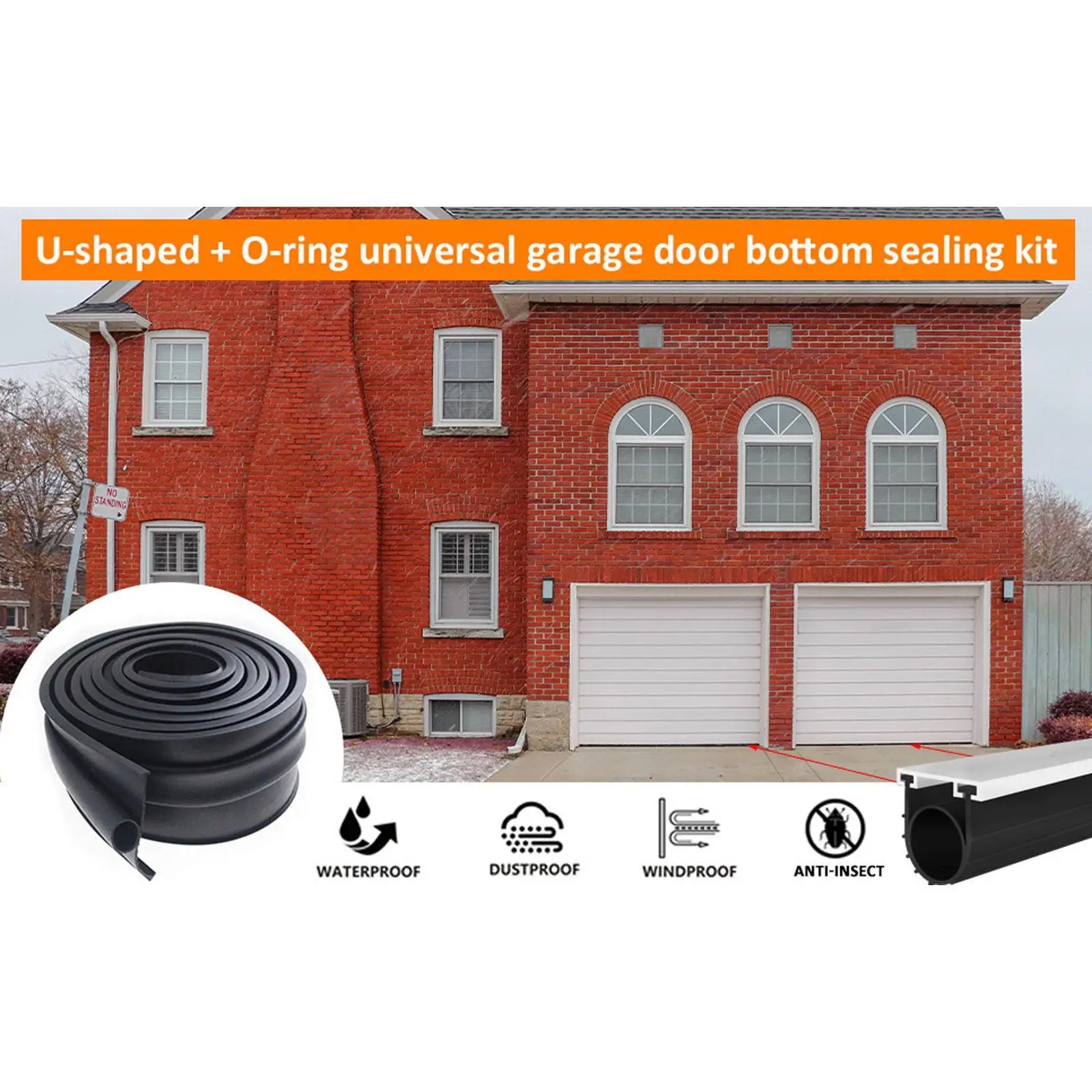 Generic Garage Door Bottom Seal 20 ft Easy to Install Waterproof Sturdy Weather Strippings