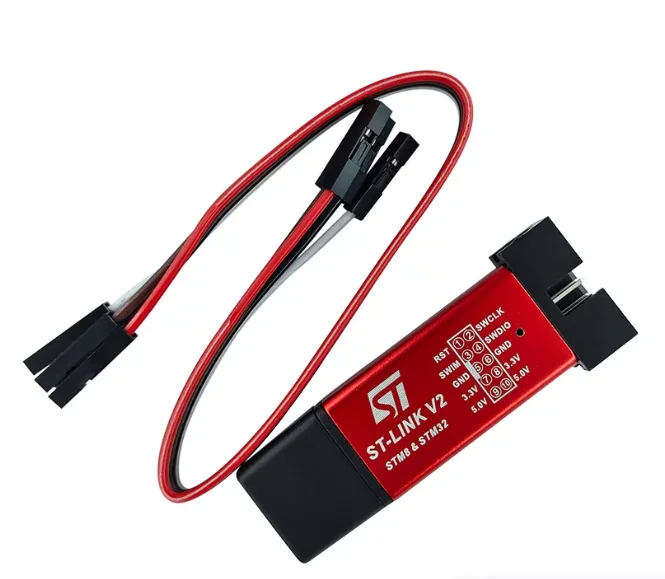 2pcs ST-Link V2 Mini Compatible Debug Programmer, Downloader Simulator with Cover & Dupont Lines for STM8 STM32