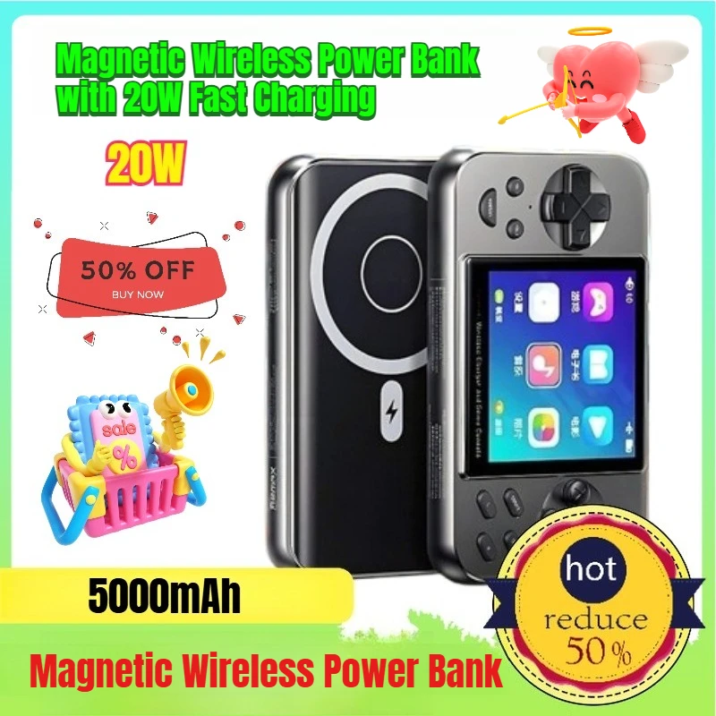

5000mAh 2 - in - 1 Power Bank 3C - Certified Magnetic Wireless Power Bank with 20W Fast Charging