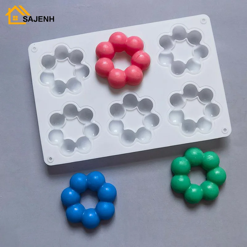 

Круглая полая силиконовая форма в форме цветка, инструмент для украшения торта, мороженого, десерта, выпечки торта