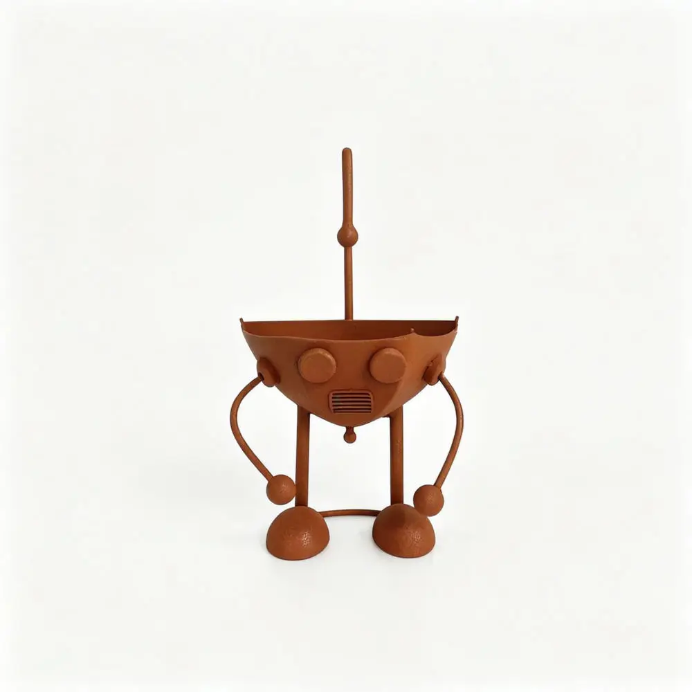 Industrial Robot Iron Flower Pot Retro Garden Ornament Decorative Metal Planter Succulent Container Home Decoration