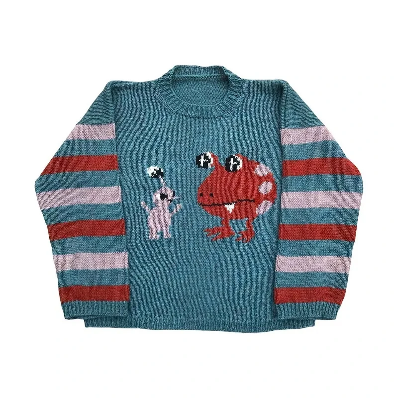 

Y2K Anime Printed Personal Street Warmth Knitted Sweater