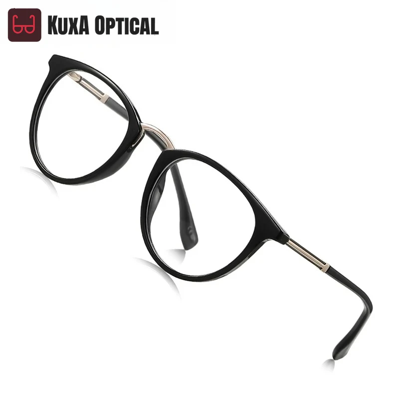 

KUXA Simple Classic Stylish Round Frames Design Men's Anti-Blue Light Reading Glasses Women Customizable Prescription LS241