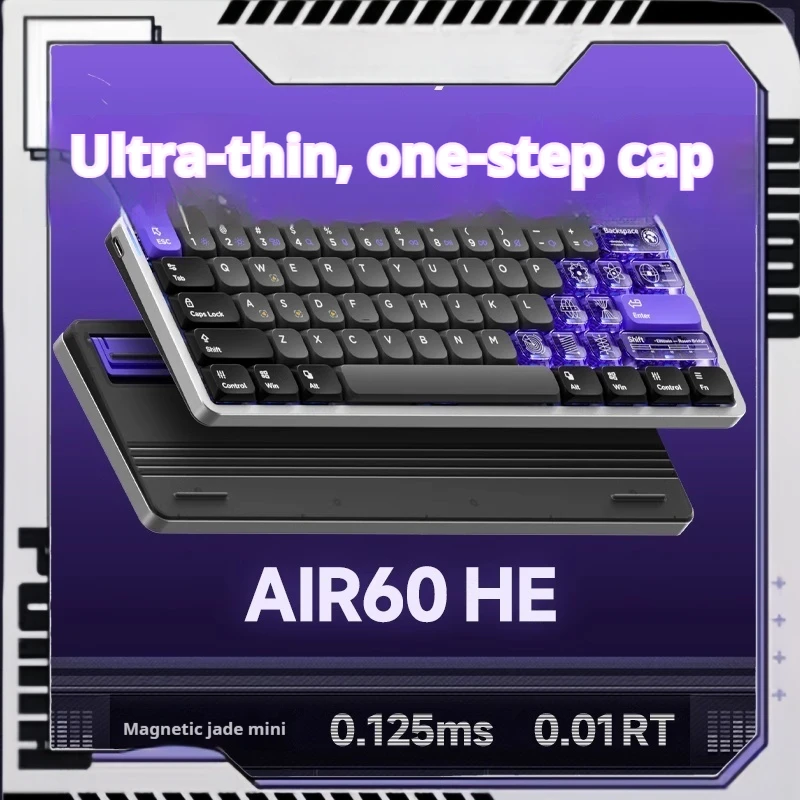 מקלדת מגנטית Nuphy Air60 He Low-Profile עם ציר מגנטי למשחקים, חוזה ללא פחד, אריח מגנטי ידידותי לסביבה, מקלדת מכאנית 61-Keymechanical