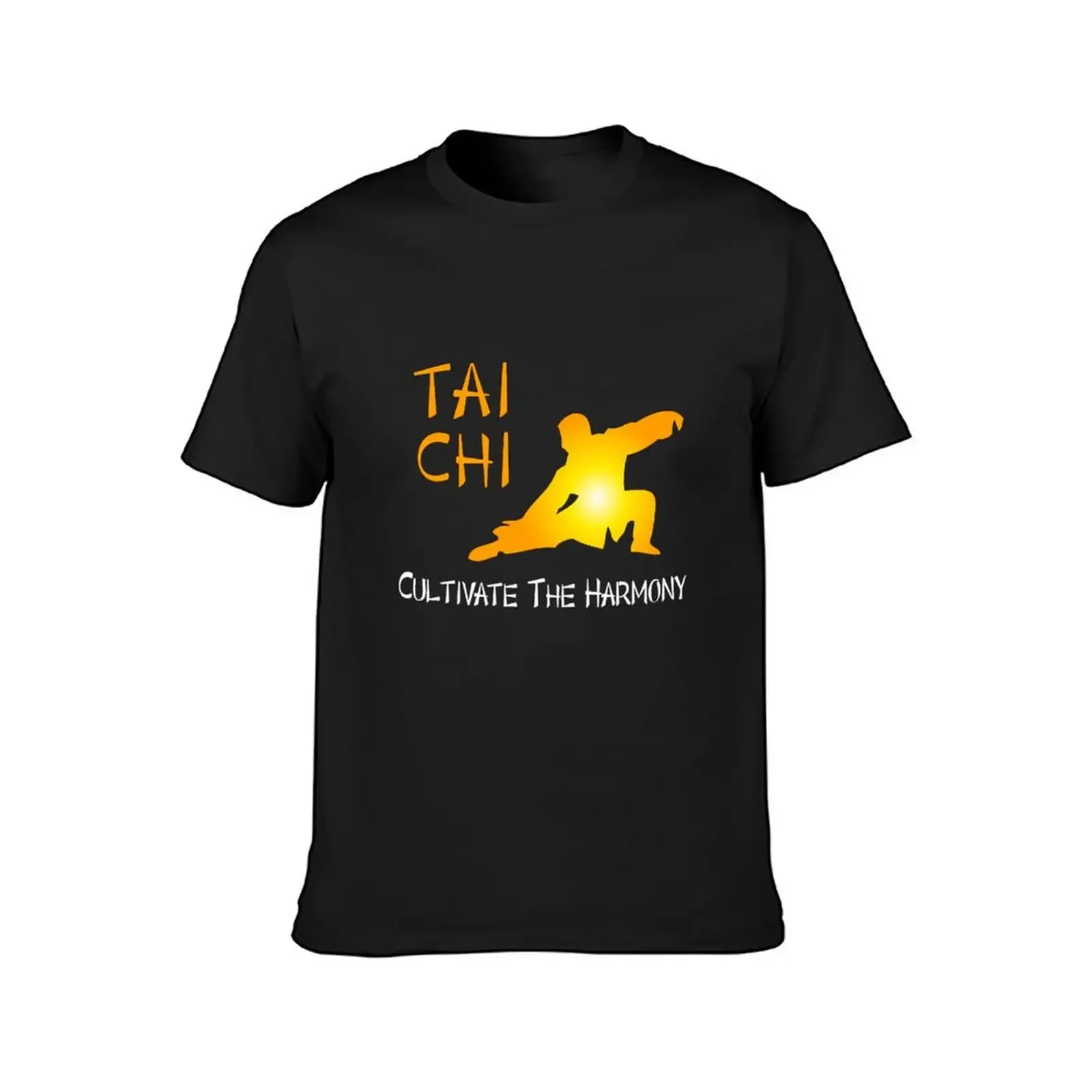 Tai Chi - Cultivate the Harmony (Black background) T-Shirt kawaii clothes summer top plain t shirts men