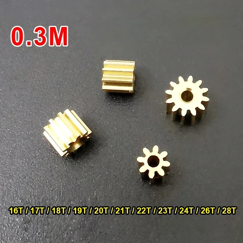 0.3M Modulus Copper Gear 16T 17T 18T 19T 20T 21T 22T 23T 24T 26T 28T Teeth Metal Motor Gearwheel Thickness 4mm