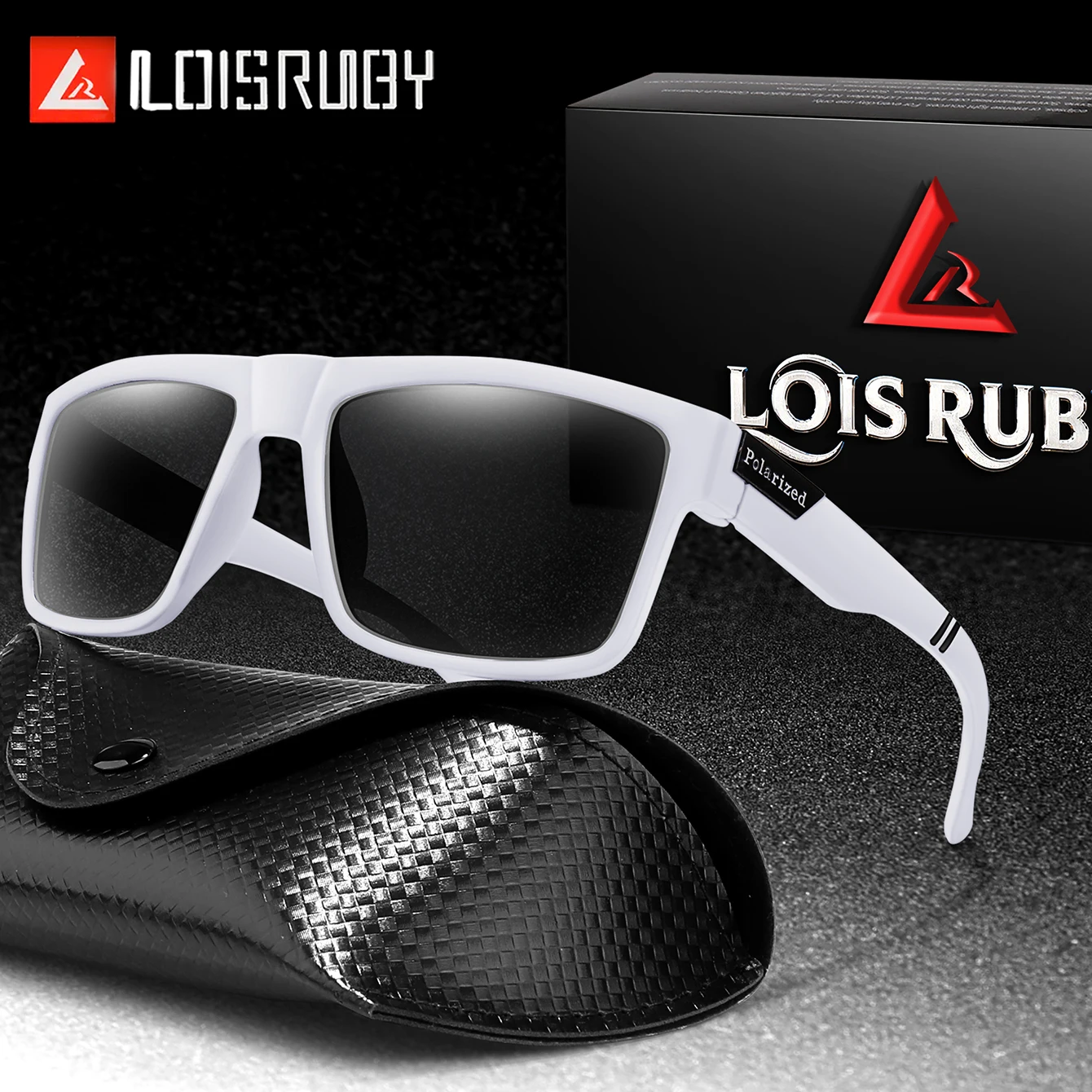 LOISRUBY UV400 Polarized Square Cycling Sunglasses Men Women Outdoor Sports Running Driving Party Wear Goggles with Case