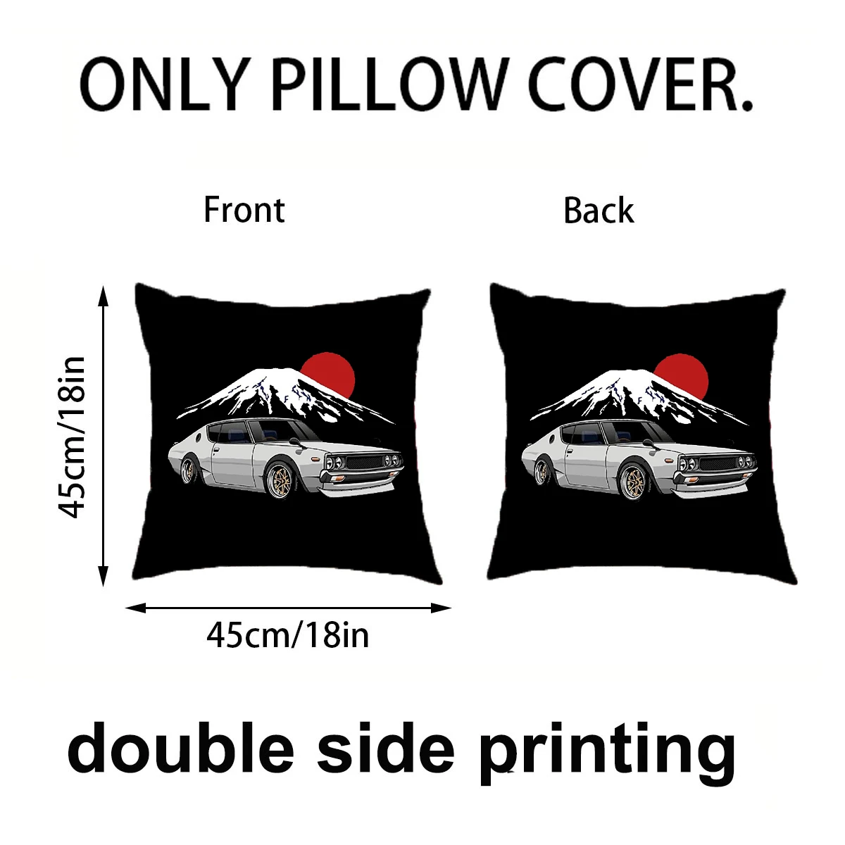 Japan JDM Racing Car Cushion Cover Mechanic Engine Turbine Pillowcase  Living Room Sofa Car Throw Pillow Case Covers Gift