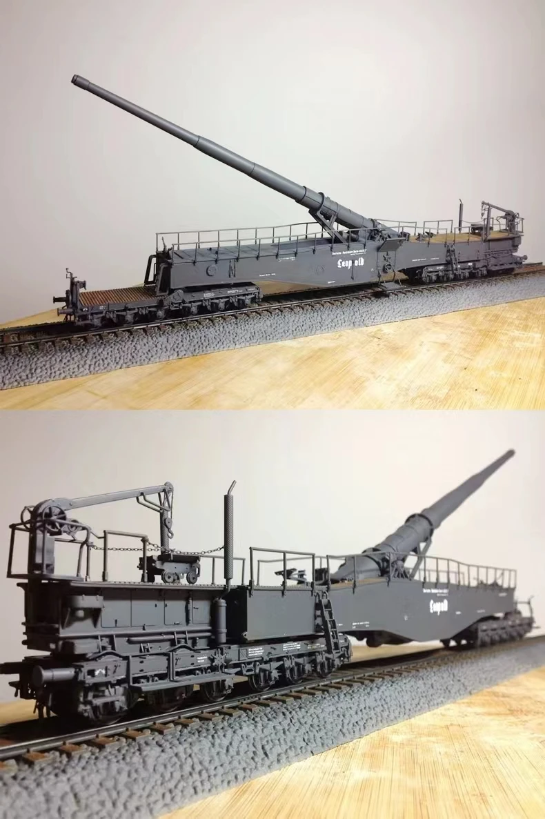 Original HobbyBoss Genuine 82903 1/72 German 280mm K5(E) Railway Gun Leopold Trumpeter Assembled Model Ornaments Toy Collection