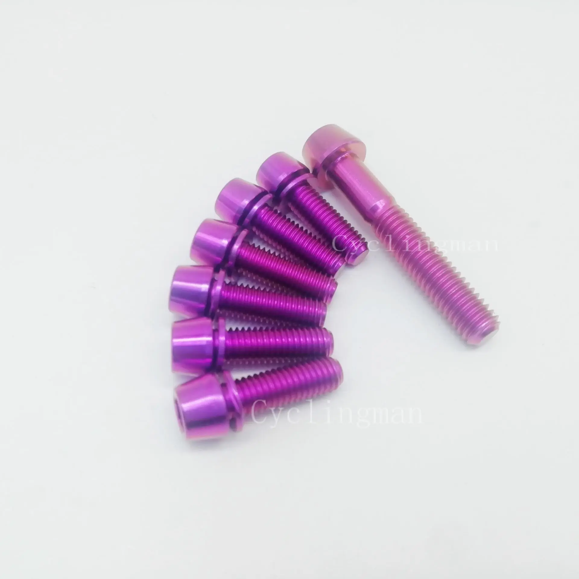 1pcs M6X35mm 티타늄 Ti 테이퍼 헤드 자전거 헤드셋 캡 나사 및 6pcs M5X16/18/20mm 와셔 자전거 골드 레인보우 블랙 볼트