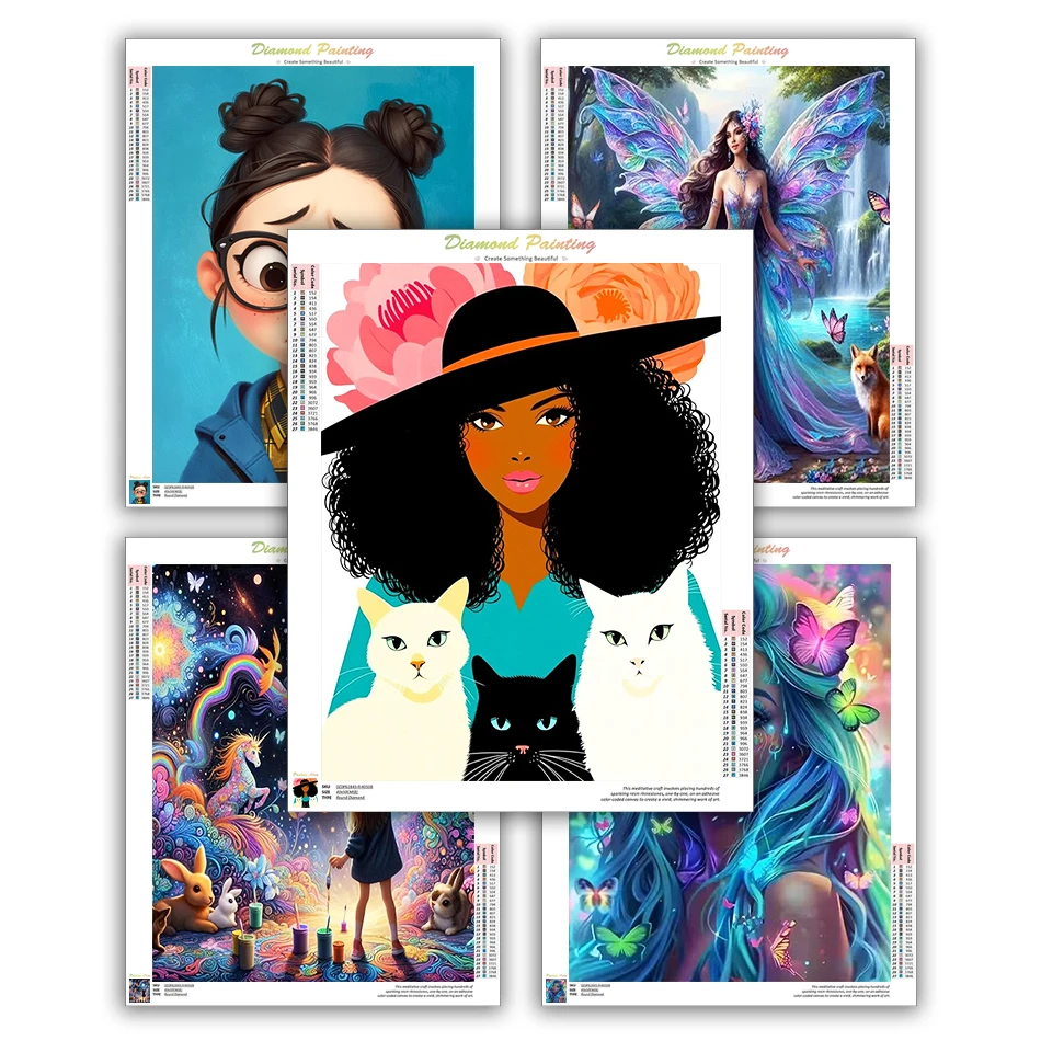

CHENISTORY Diamond Painting Rhinestones Paintings Diamond Art Accessories Portrait woman Wall Art Picture Diy Set Stitch Kits
