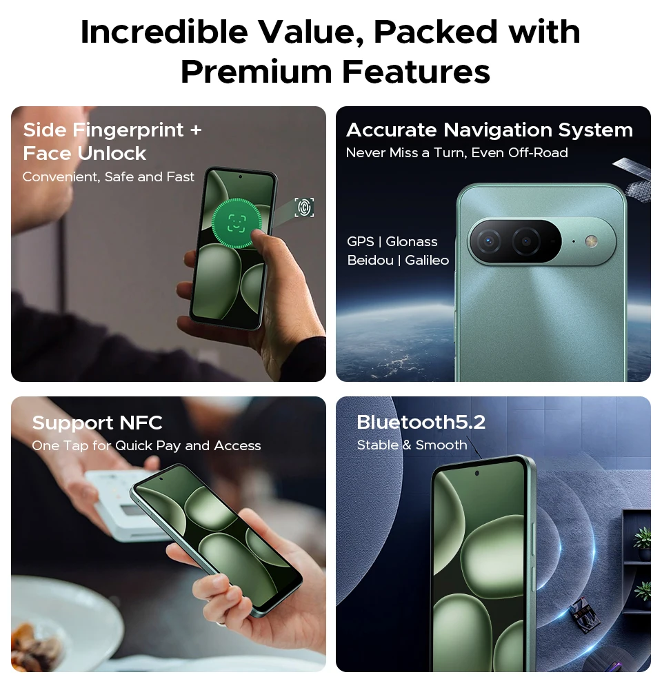 Global Version DOOGEE B10 Smartphone Android 16 7600mAh Battery 6GB 256GB 6.6'' Display 64MP AI Camera IP68 / IP69K Mobile Phone