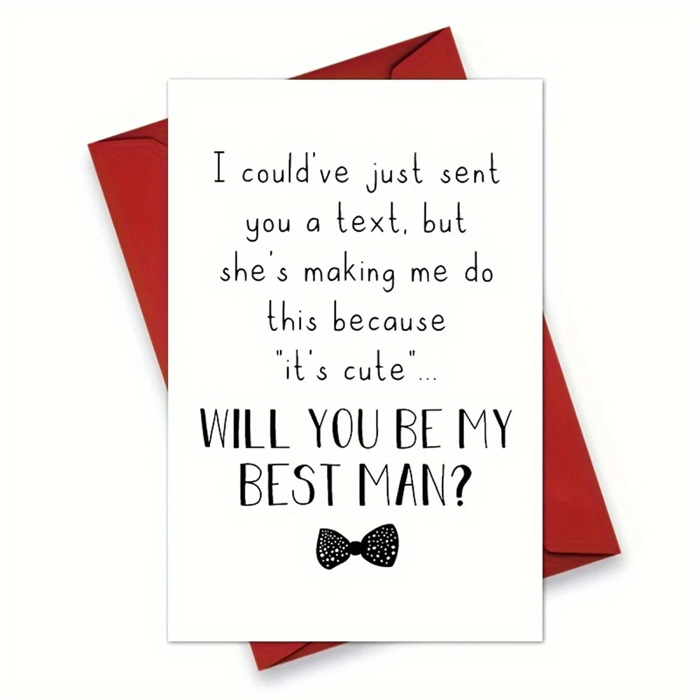 1pc,Funny Will You Be My Best Man Card, Best Man Proposal Card, Groomsman Proposal Card, She's Making Me Do This Because It's cu