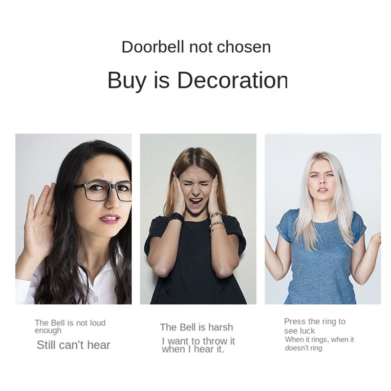 Daily Wireless Doorbell Waterproof Smart Doorbell IP68 Home Door Bell Intelligent 58 Songs 4-Level Volume Control