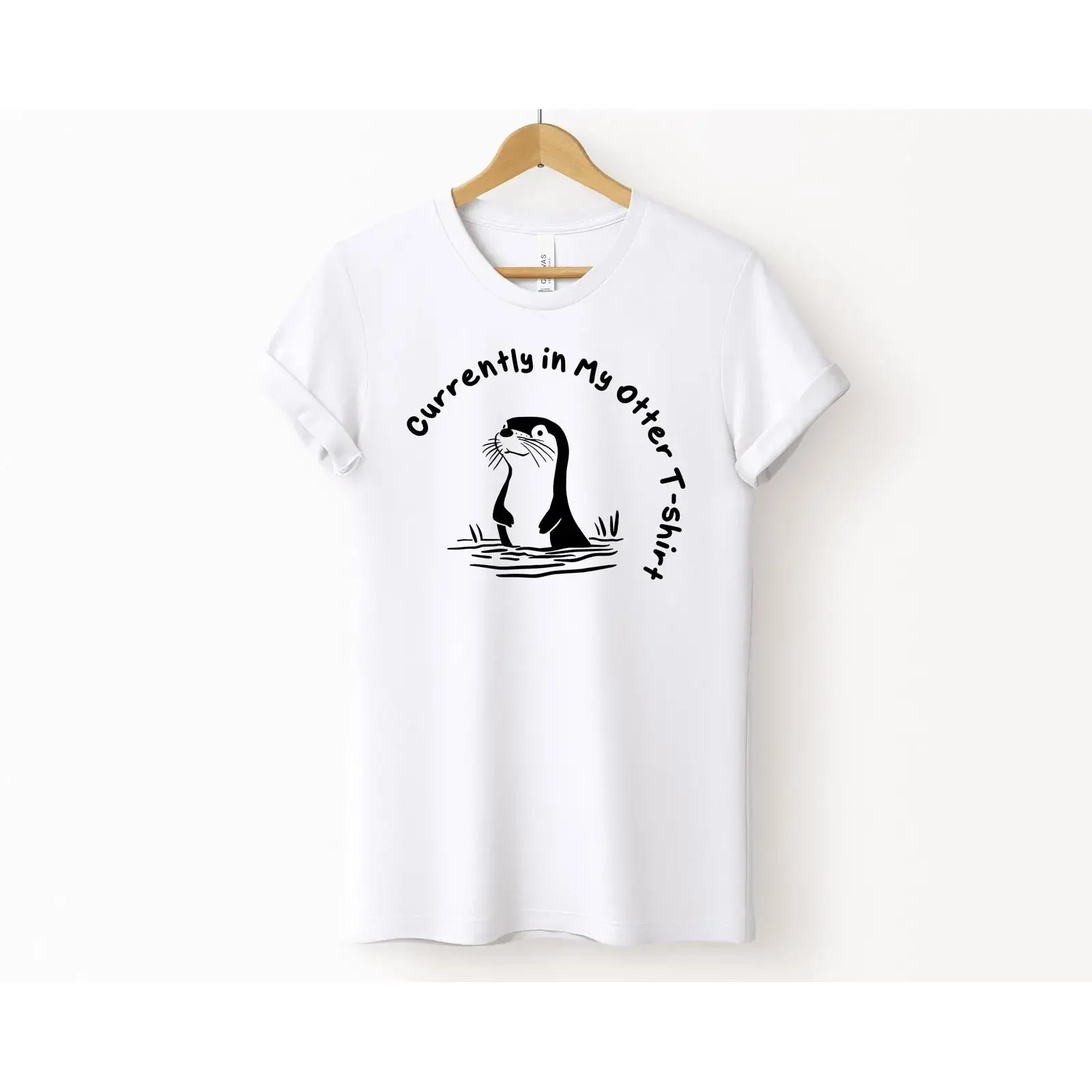 Funny Otter Slogan T Shirt Casual Currently in My for Lovers vintage Washed fashion Top For Everyday Wear Comfortable