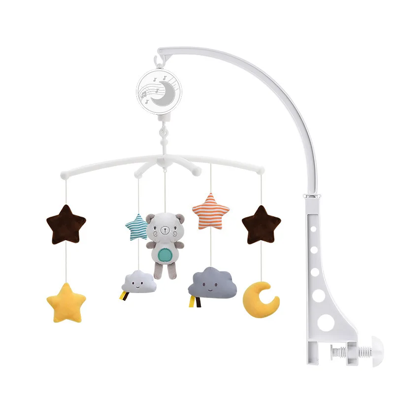 Berço musical para bebês, móvel com brinquedos rotativos pendurados, decoração de cama infantil, sino de cabeceira, brinquedos para bebês, meninos e meninas