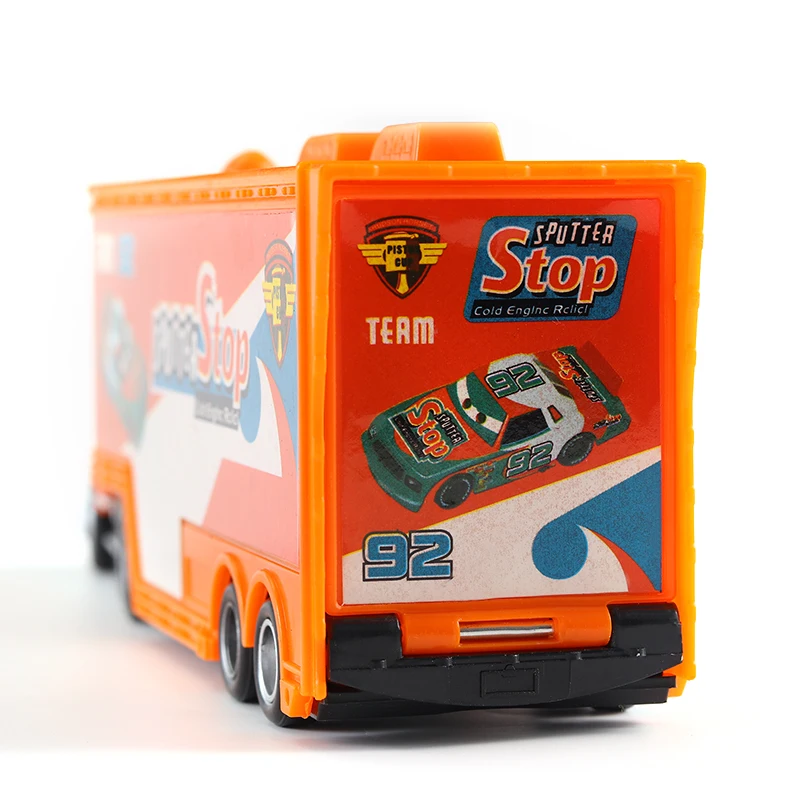 Cars Disney Pixar Cars No.92 Mack Racer\'s Truck Sputter Stop Diecast Toy Car Loose 1:55 Brand New In Stock Disney Cars3