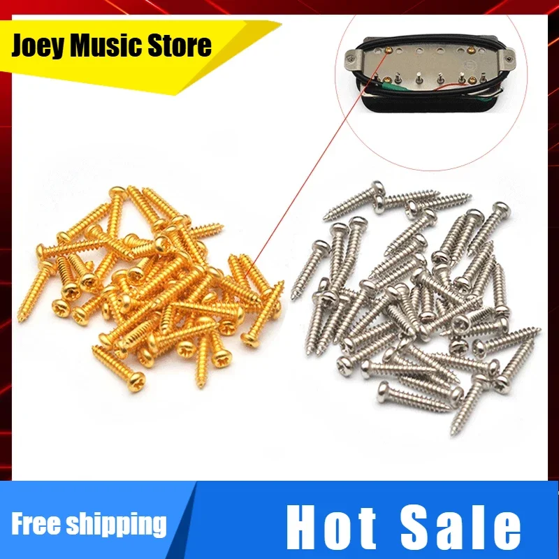 

Винт звукоснимателя для электрогитары, винт с опорной пластиной 2,3x13 мм для изготовления звукоснимателей для электрогитары, черный/золотой/хром