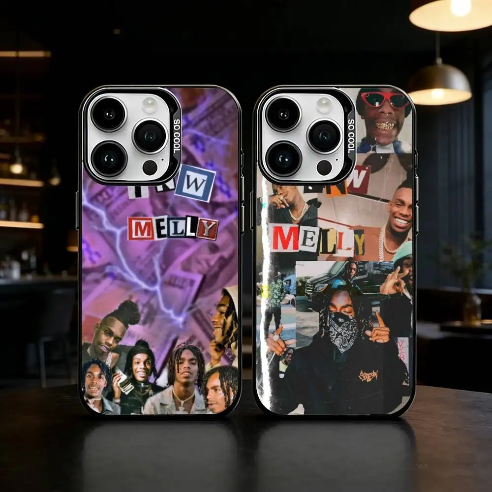 

Y-YNW Melly Rapper SINGER Phone Case For iPhone 17,16,15,14,13,12,11,Pro Max,Plus Candy Silver Cover