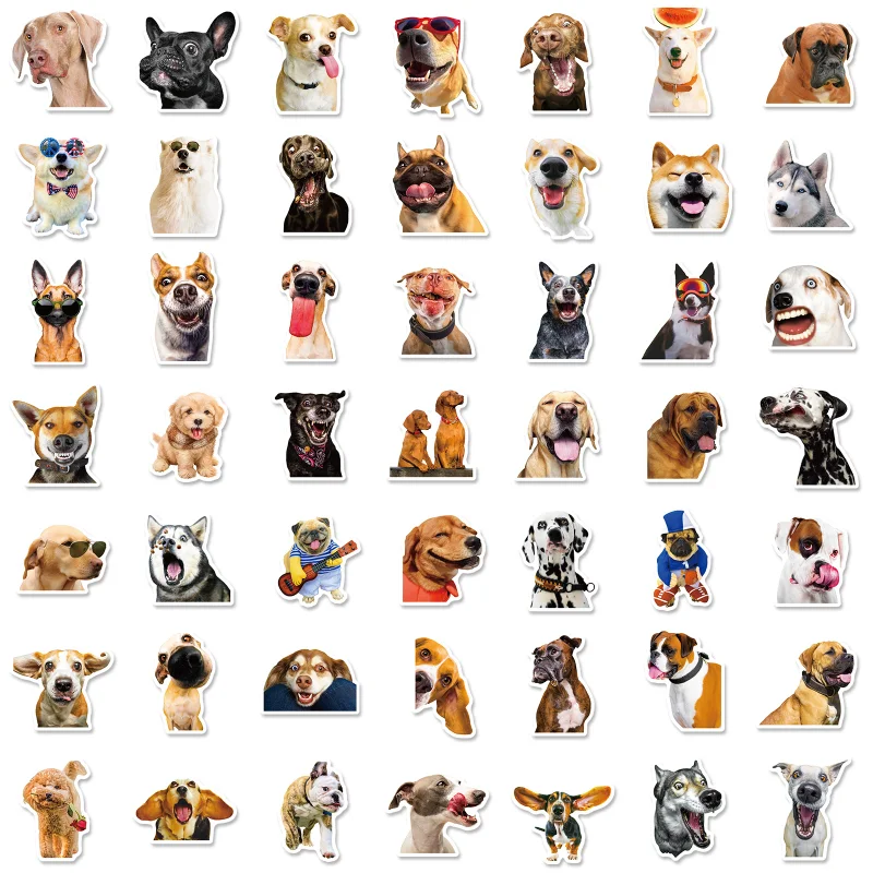 10/50/100pcs Lovely Dog Stickers Funny Meme Animal Decals for Laptop Pad Phone Travel Luggage Water Bottle Scrapbook Car