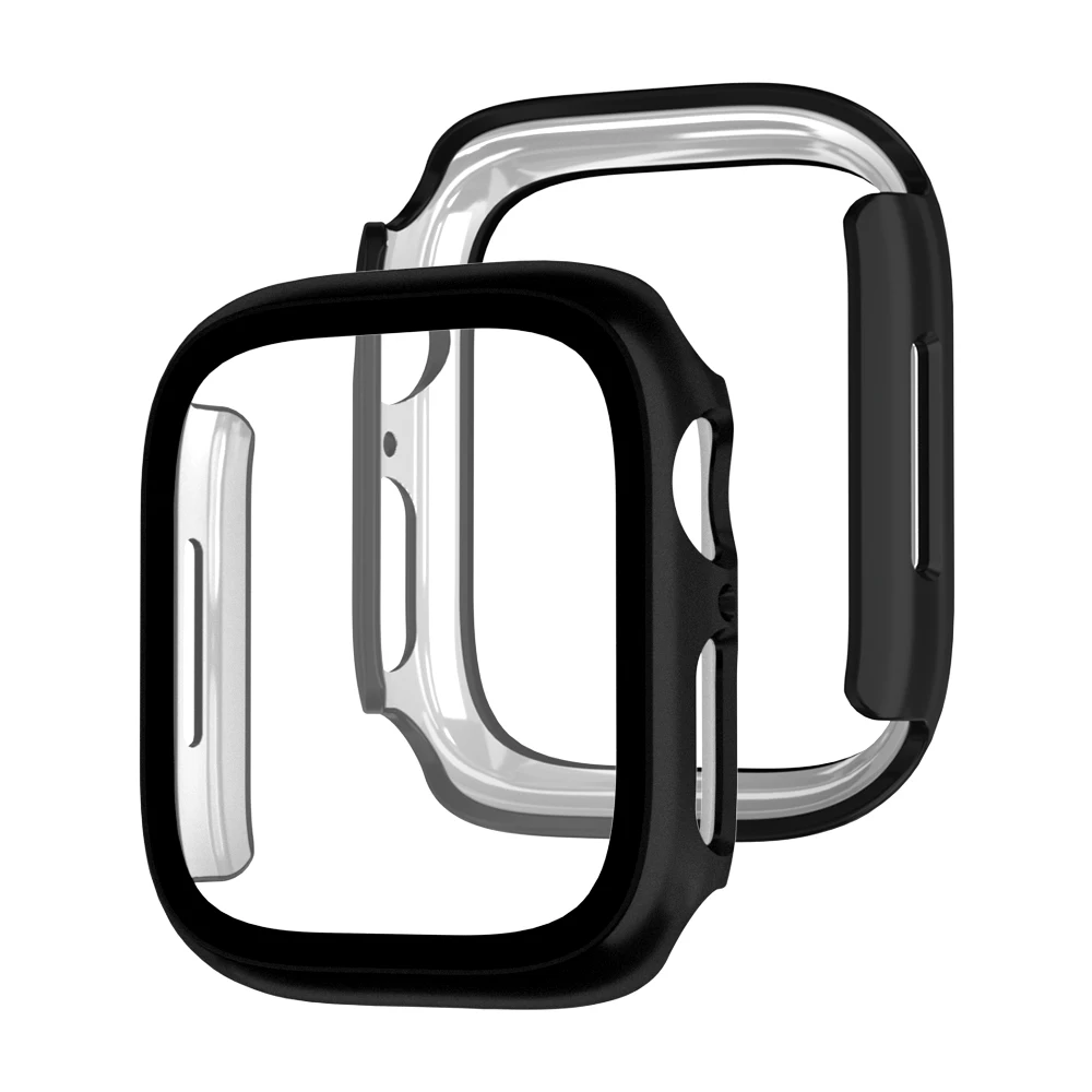 For Apple Watch Plated Case Glass+Case 8 7 6 SE 5 iWatch Accessories Screensaver For Apple Watch Series 45mm 41mm 44mm 40mm 42mm