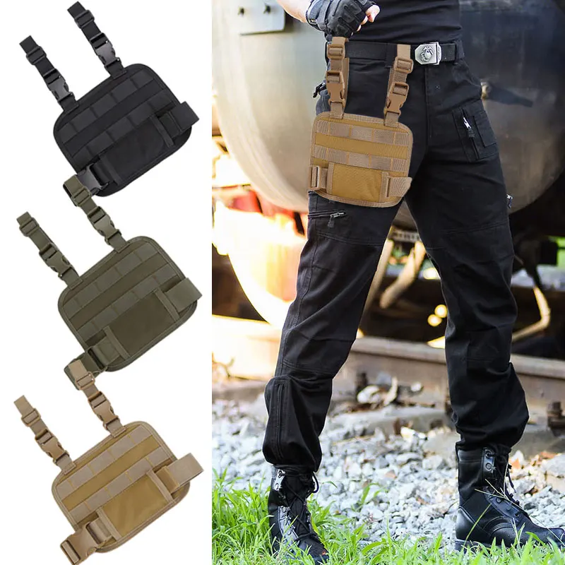 Tactical Drop Leg Molle Gun Holster Platform Magazine Pouch Holster Thigh Rig Panel Pistol Mag Pouch Akcesoria myśliwskie