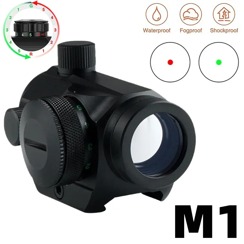 

M1 1x25 Red/green Dot Sight Compact Reflex Dot Riflescope Adjustable Airsoft Sniper Scope Tactical Combo Hunting Accessory