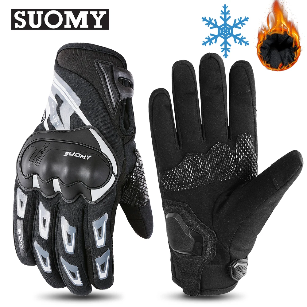 Winter Motorcycle Riding Warm Gloves Water Coldproof Men Women Motocross Gloves Hard Shell Protective Moto MTB Glove Touchscreen