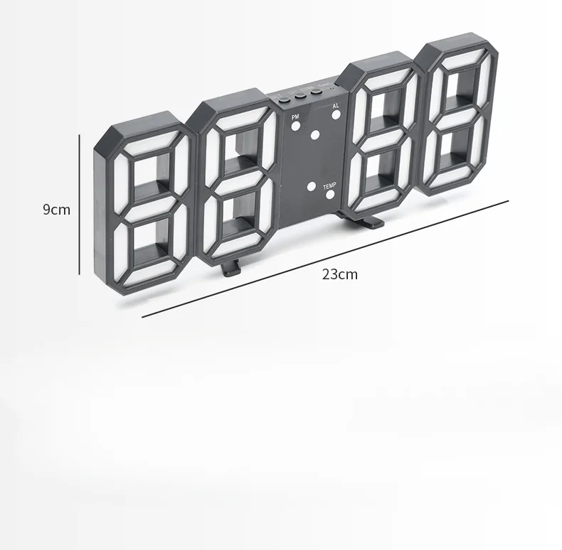 Reloj despertador Digital estereoscópico 3D electrónico, pantalla de alta definición, luz LED nocturna, estilo minimalista, creativo y moderno para el hogar