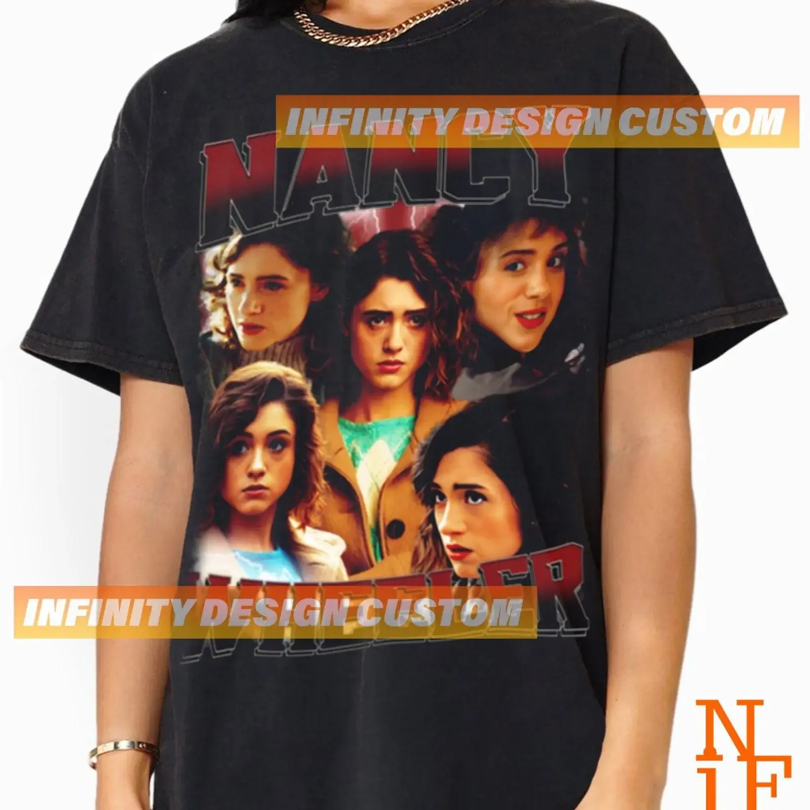Nancy Wheeler T shirt Movie Character Actress Vintge Bootleg Retro SweaT INFN584 vintage Washed Slightly graphic Casual