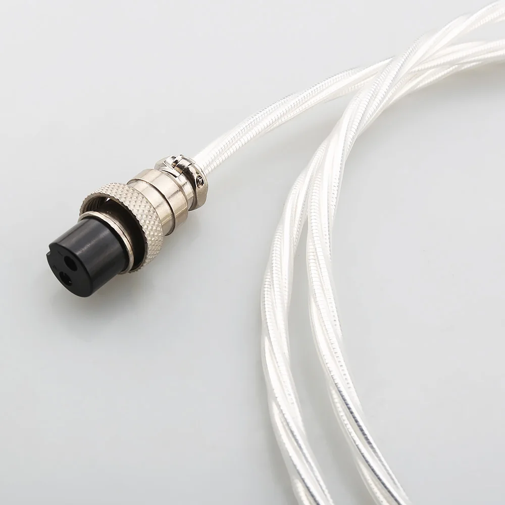 

High Purity 7N OCC Silver Plated DC Power Cable GX12 GX16 2Pin to DC5.5x2.1/2.5mm Cord for Linear Power Supply