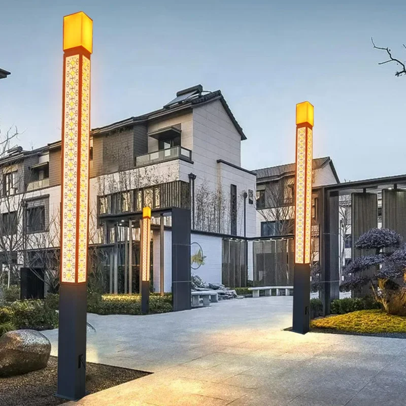 80w 야외 정원 조명 IP65 방수 Led 안뜰 조명 정원 포스트 라이트 빌라 커뮤니티 LED 잔디 조경 램프