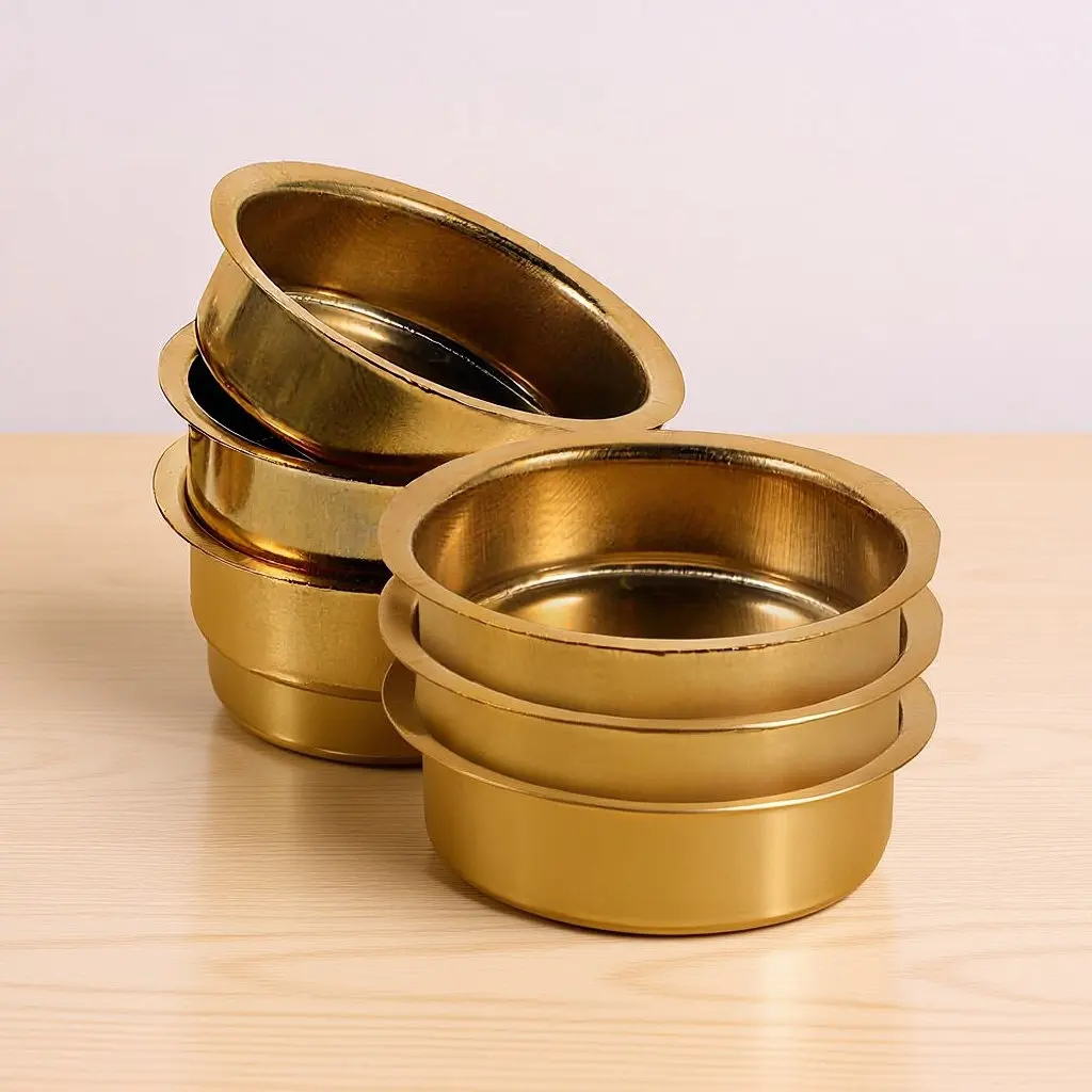 6Pcs Incense Burner Stainless Steel Metal Tea Light Cup Votive Holders Elegant Design for Weddings Home Parties Decor