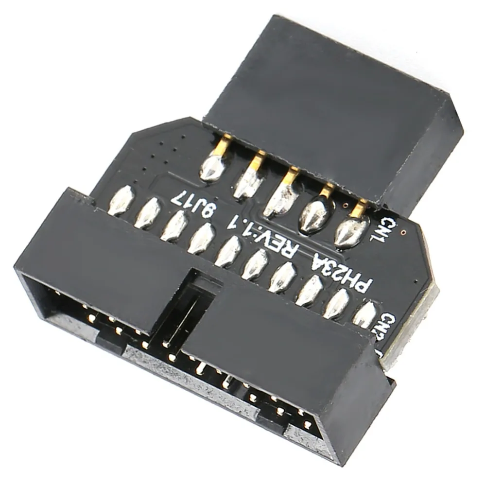 

Адаптер-переходник USB 2.0 (9-контактный) на USB 3.0 (19-контактный) для материнской платы, PH23A, черный, разъем USB 3.0 (19-контактный)