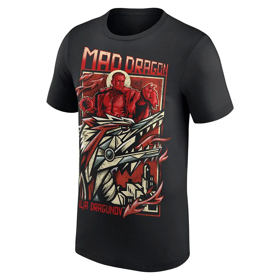 

Men's Black Ilja Dragunov Moscow Maestro T-Shirt Is Simple Fashionable Trendy Loose And Breathable Suitable For Outdoor Sports