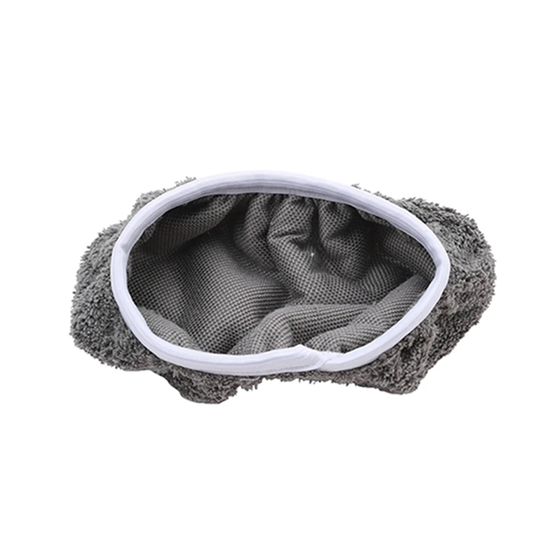 Thickened Elastic Band Flat Mop Cloth Coral Fleece Microfiber Chenille Replacement Rotary Mop Cleaning Pad for Bathroom Tools