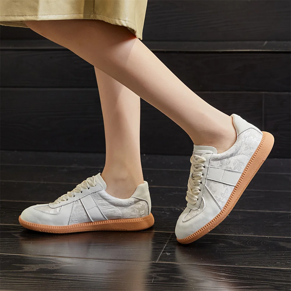 FEDONAS New Women Cow Leather Flats Heels Sneakers Cross-tied Comfort Casual Shoes Woman Round Toe Sport Shoes Sneakers