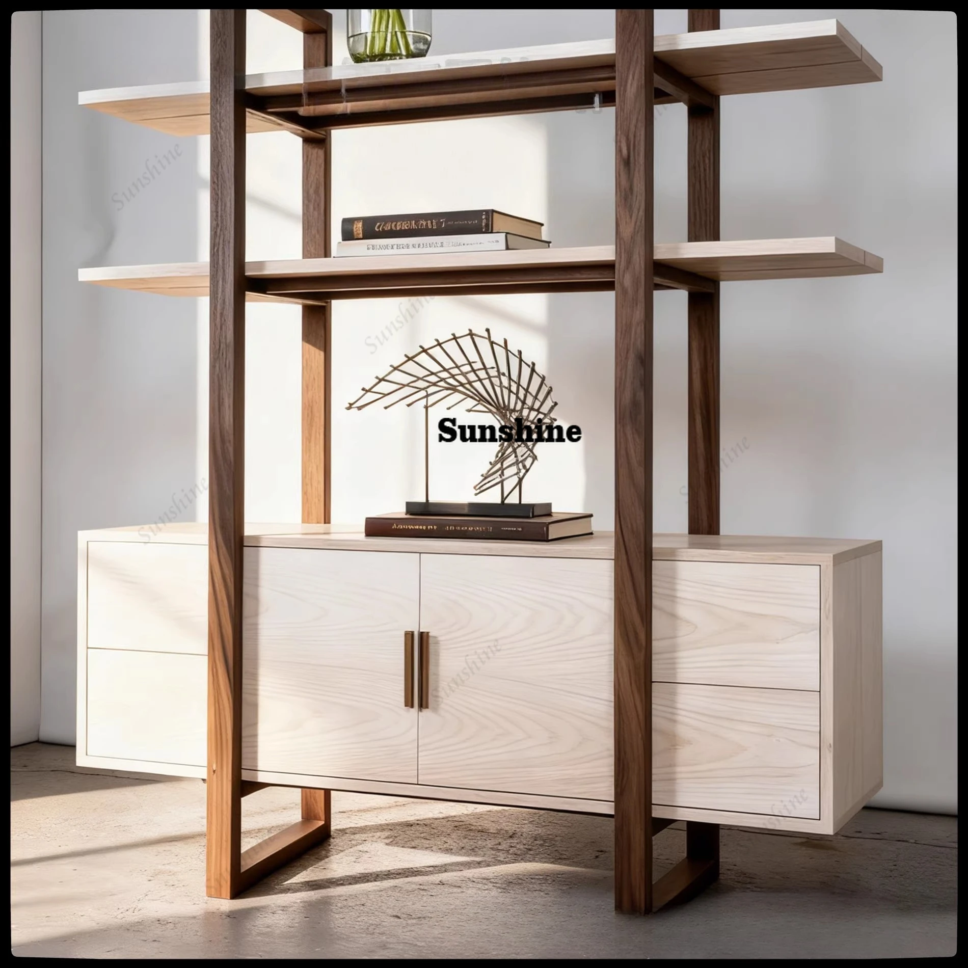 Load-bearing shelf Balcony open storage rack Light luxury children's picture book bookshelf